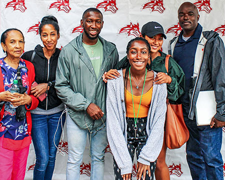 A Stony Brook student and their family