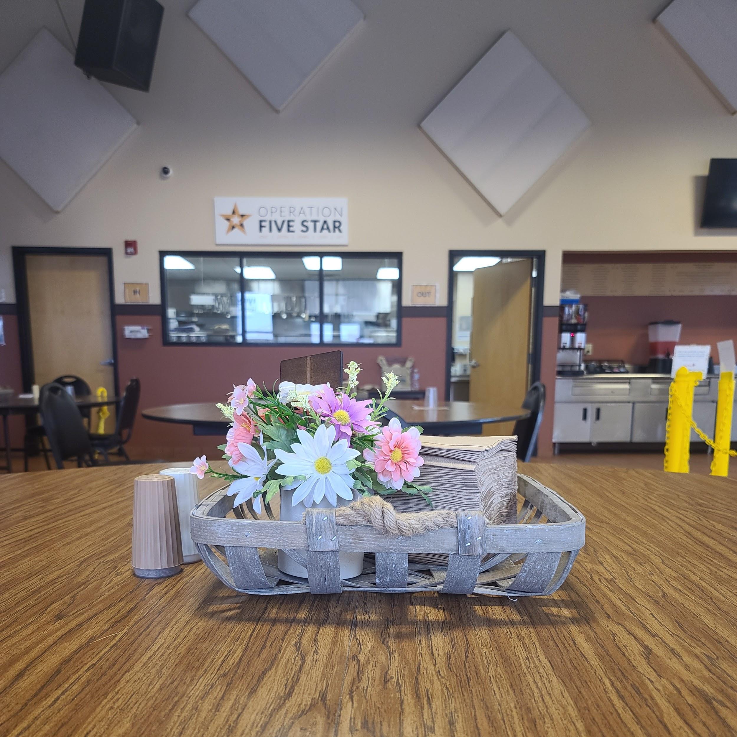 Schenectady City Mission flowers on a table