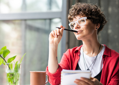 Critical Leadership Skills - woman gazing while thinking