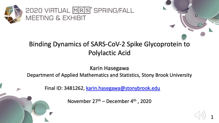 Binding Dynamics of SARS-CoV-2 Spike Glycoprotein to Polylactic Acid