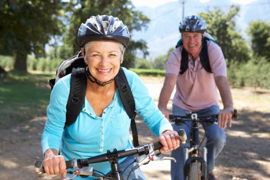 retirees bike riding