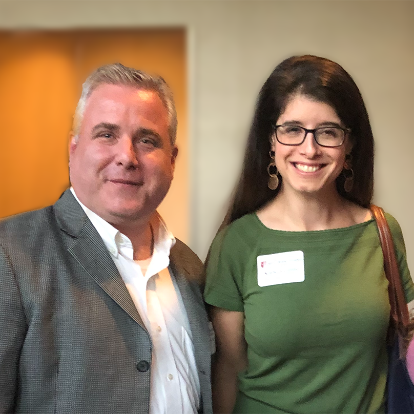 David Scott and an alumna at an SBU event